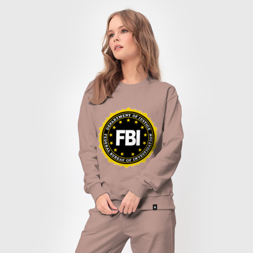 Женский костюм хлопок FBI, цвет пыльно-розовый - фото 5