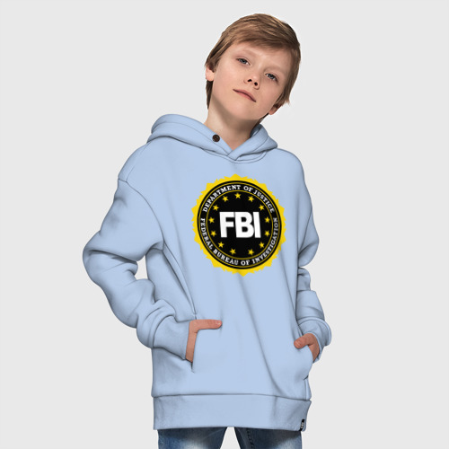 Детское худи Oversize хлопок FBI, цвет мягкое небо - фото 9