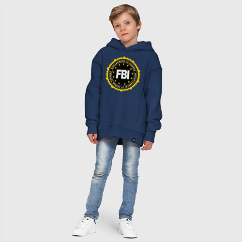 Детское худи Oversize хлопок FBI, цвет темно-синий - фото 11