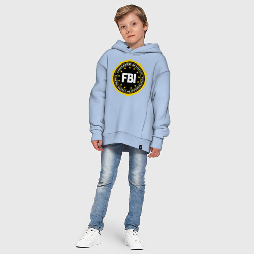 Детское худи Oversize хлопок FBI, цвет мягкое небо - фото 11