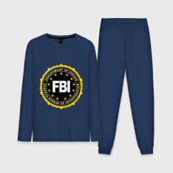 Мужская пижама с лонгсливом хлопок FBI