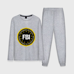 Мужская пижама с лонгсливом хлопок FBI