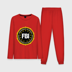 Мужская пижама с лонгсливом хлопок FBI