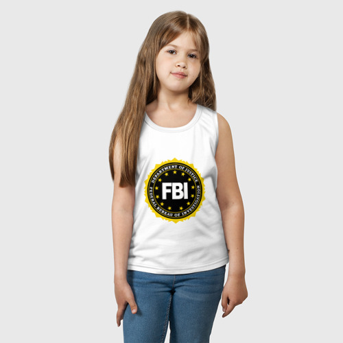 Детская майка хлопок FBI, цвет белый - фото 3