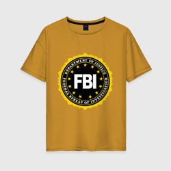 Женская футболка хлопок Oversize FBI