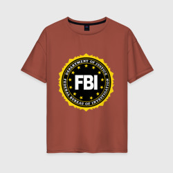 Женская футболка хлопок Oversize FBI