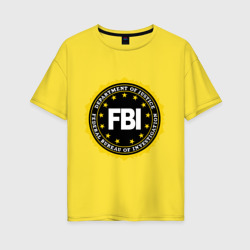 Женская футболка хлопок Oversize FBI