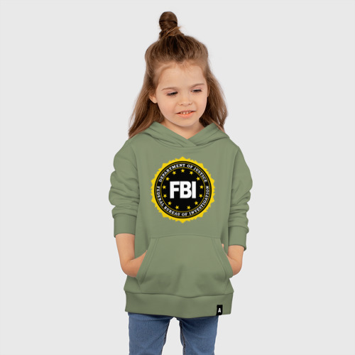 Детская толстовка хлопок FBI, цвет авокадо - фото 4