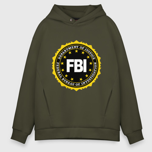 Мужское худи Oversize хлопок FBI, цвет хаки