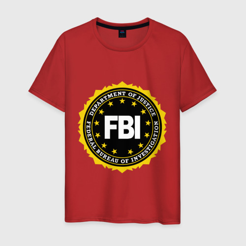 Мужская футболка хлопок FBI, цвет красный