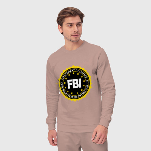 Мужской костюм хлопок FBI, цвет пыльно-розовый - фото 5