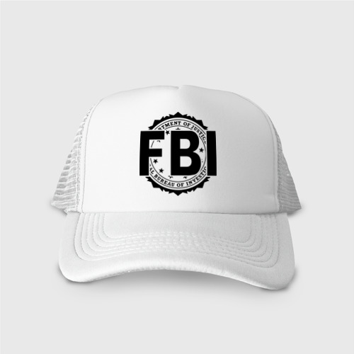 Кепка тракер с сеткой FBI LOGO, цвет белый