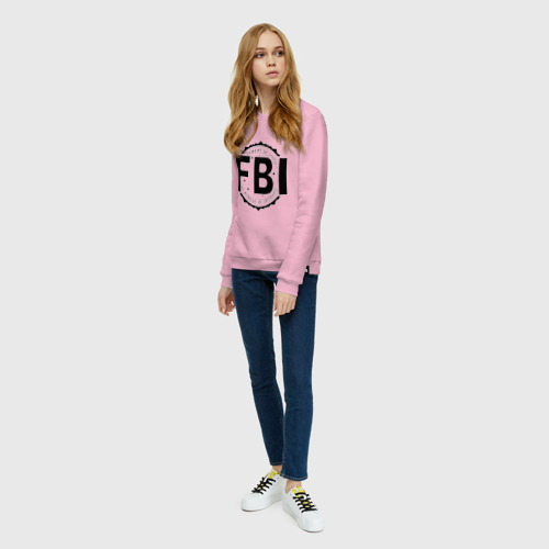 Женский свитшот хлопок FBI LOGO, цвет светло-розовый - фото 5