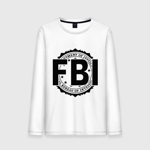 Мужской лонгслив хлопок FBI LOGO, цвет белый