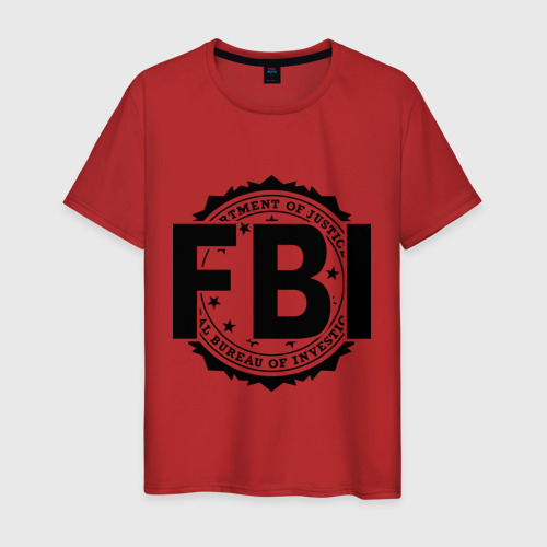 Мужская футболка хлопок FBI LOGO, цвет красный