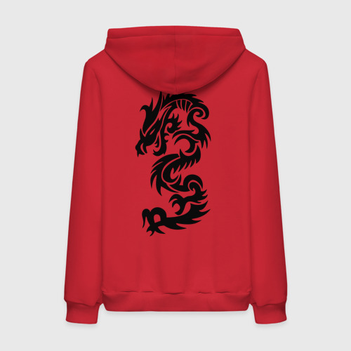 Женская толстовка хлопок Дракон на лопатке, цвет красный - фото 2