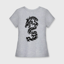 Женская футболка хлопок Slim Дракон на лопатке