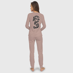 Женская пижама с лонгсливом хлопок Дракон на лопатке - фото 2