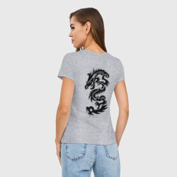 Женская футболка хлопок Slim Дракон на лопатке - фото 2