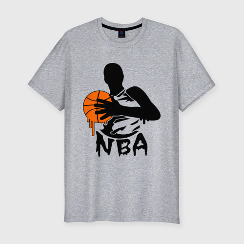 Мужская футболка хлопок Slim Kareem Abdul-Jabbar NBA, цвет меланж