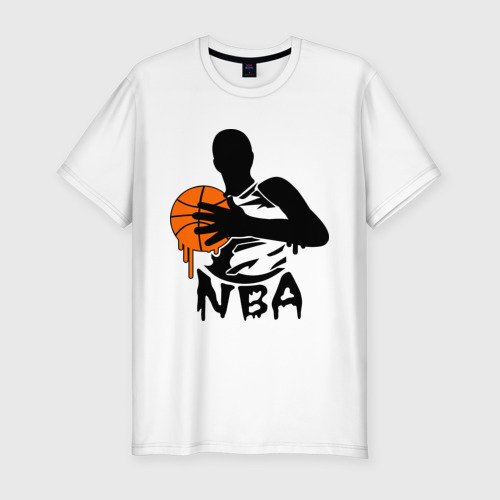 Мужская приталенная футболка из хлопка с принтом Kareem Abdul-Jabbar NBA, вид спереди №1
