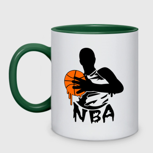 Кружка двухцветная Kareem Abdul-Jabbar NBA, цвет белый + зеленый