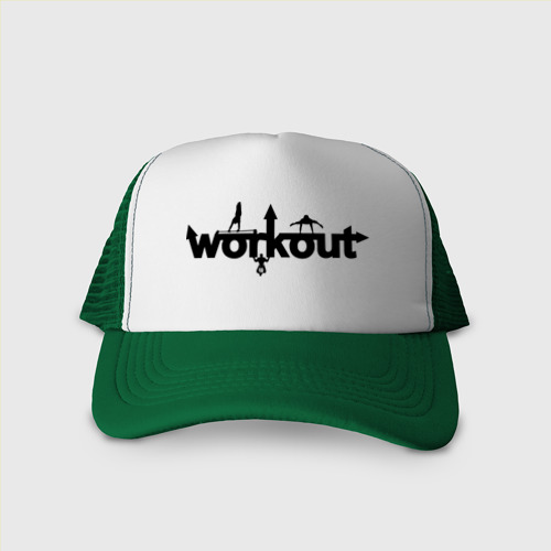 Кепка тракер с сеткой WorkOut gym, цвет зеленый