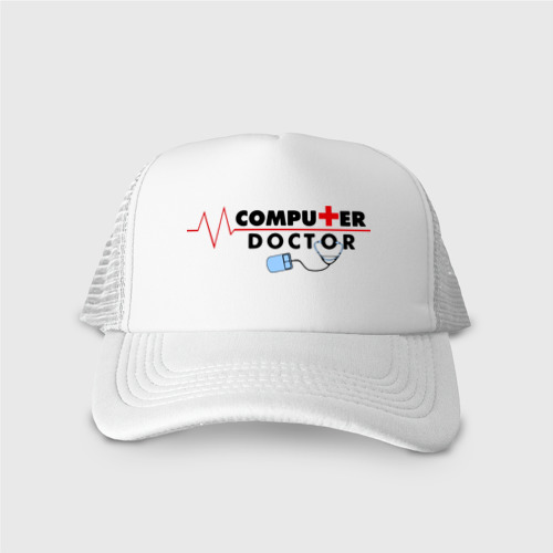 Кепка тракер с сеткой Computer Doctor, цвет белый