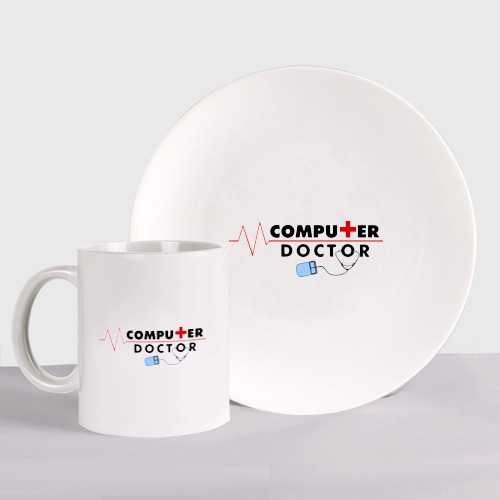 Набор: тарелка + кружка Computer Doctor