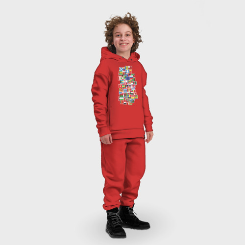 Детский костюм хлопок Oversize Flag sticker bombing, цвет красный - фото 3