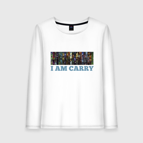 Женский лонгслив хлопок I am carry, цвет белый