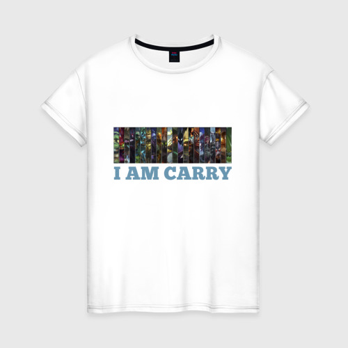 Женская футболка хлопок I am carry, цвет белый