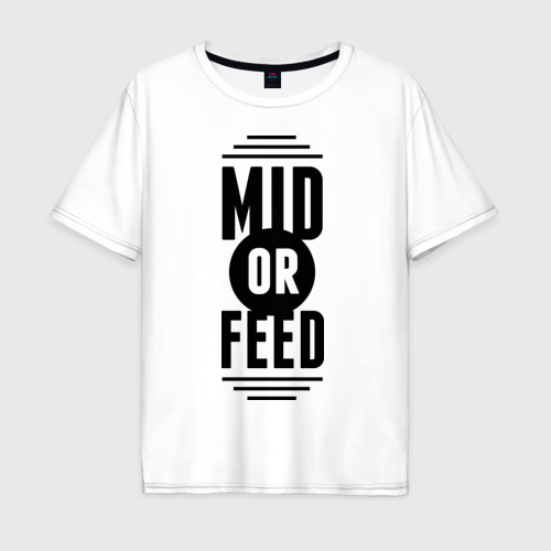 Мужская футболка хлопок Oversize Mid or feed, цвет белый