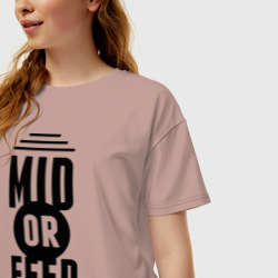 Женская футболка хлопок Oversize Mid or feed - фото 2