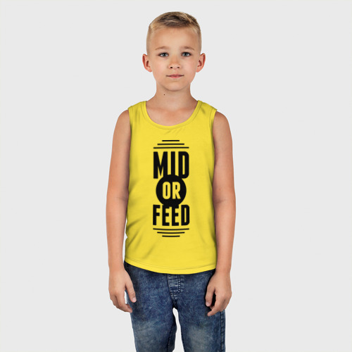 Детская майка хлопок Mid or feed, цвет желтый - фото 5