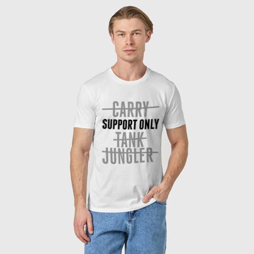 Мужская футболка хлопок Support only, цвет белый - фото 3