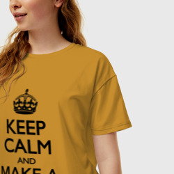 Женская футболка хлопок Oversize Keep calm and make a Pentakill - фото 2