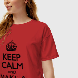 Женская футболка хлопок Oversize Keep calm and make a Pentakill - фото 2