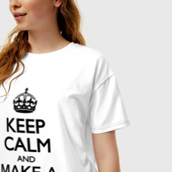 Женская футболка хлопок Oversize Keep calm and make a Pentakill - фото 2