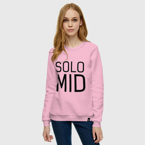 Женский свитшот хлопок Solo mid, цвет светло-розовый - фото 3