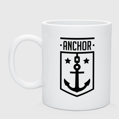 Кружка керамическая Anchor Shield, цвет белый