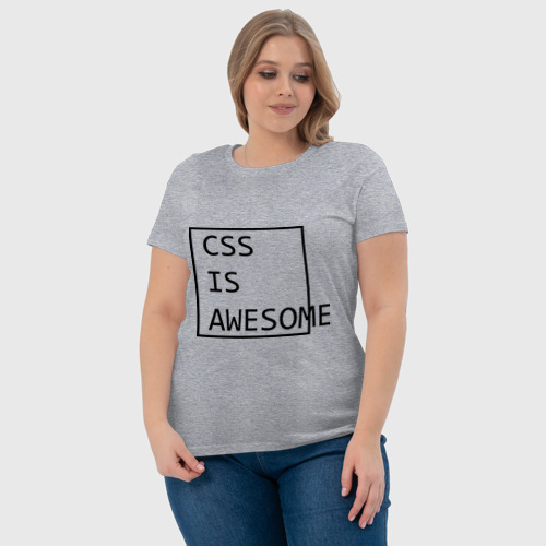 Женская футболка хлопок CSS is awesome, цвет меланж - фото 6