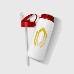 Бутылка для воды с трубочкой Mass Effect gold - фото 2