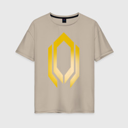 Женская футболка хлопок Oversize Mass Effect gold
