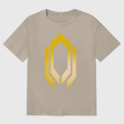 Женская футболка хлопок Oversize Mass Effect gold