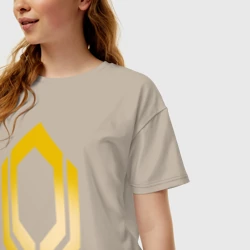 Женская футболка хлопок Oversize Mass Effect gold - фото 2