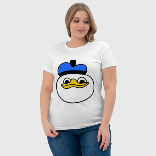 Женская футболка хлопок Утка мем, цвет белый - фото 6