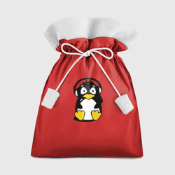 Мешок новогодний Пингвин в наушниках