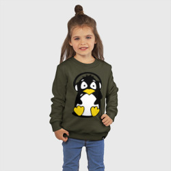 Детский свитшот хлопок Пингвин в наушниках - фото 2