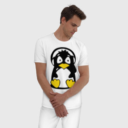 Мужская пижама хлопок Пингвин в наушниках - фото 2